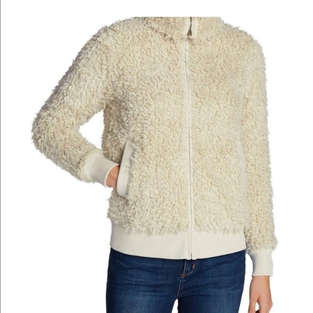 Eddie Bauer Lake Crescent Furry Bomber Jacket *S